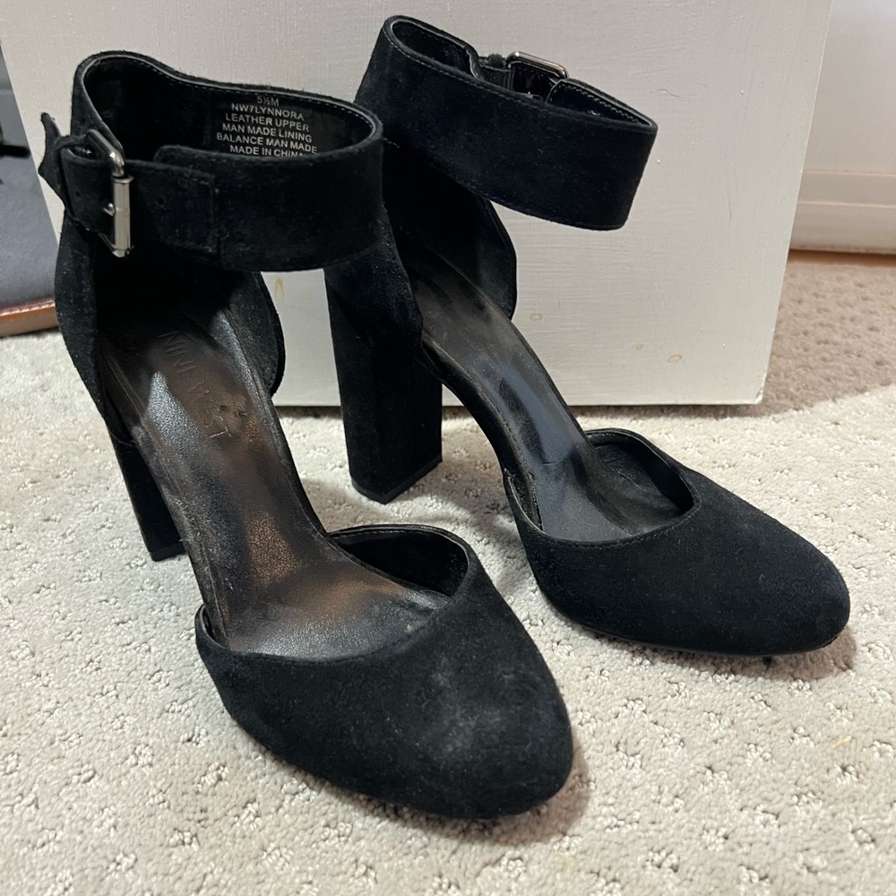 Black suede Nine West D’orsay heels, size 5.5